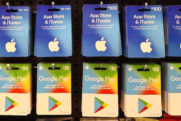 گیفت کارت‌های اپل آیتونز و گوگل پلی