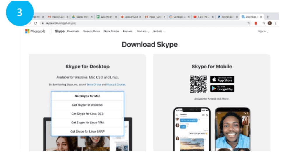 انتخاب نوع سیستم عامل مورد استفاده برای استفاده از اسکایپ