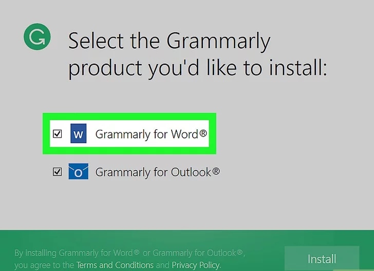 از لیست Grammarly for Word را انتخاب کنید