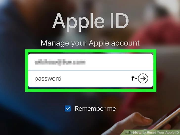 آدرس ایمیل Apple ID خود را در بالا وارد کنید