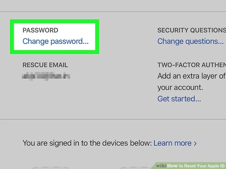 روی دکمه آبی Change Password کلیک کنید