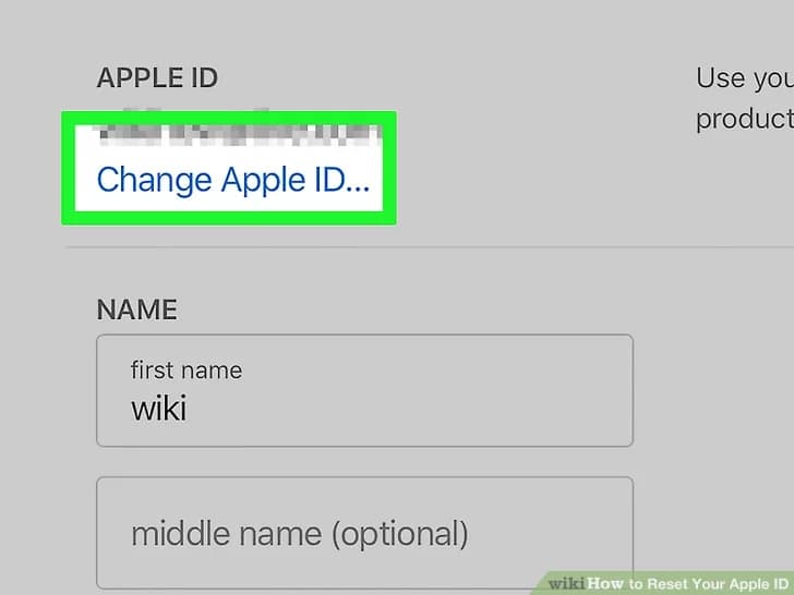 Change Apple ID در زیر آدرس ایمیل کلیک کنید