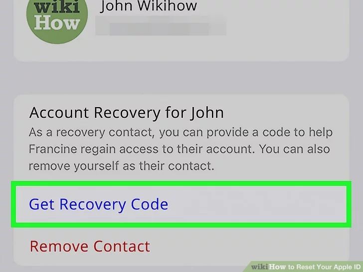روی Get Recovery Code کلیک کنید