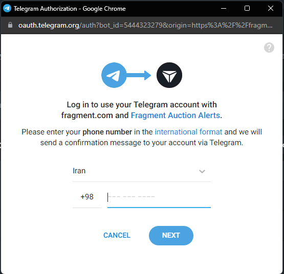 شماره تلگرام خود را برای اتصال به سایت فراگمنت وارد کنید