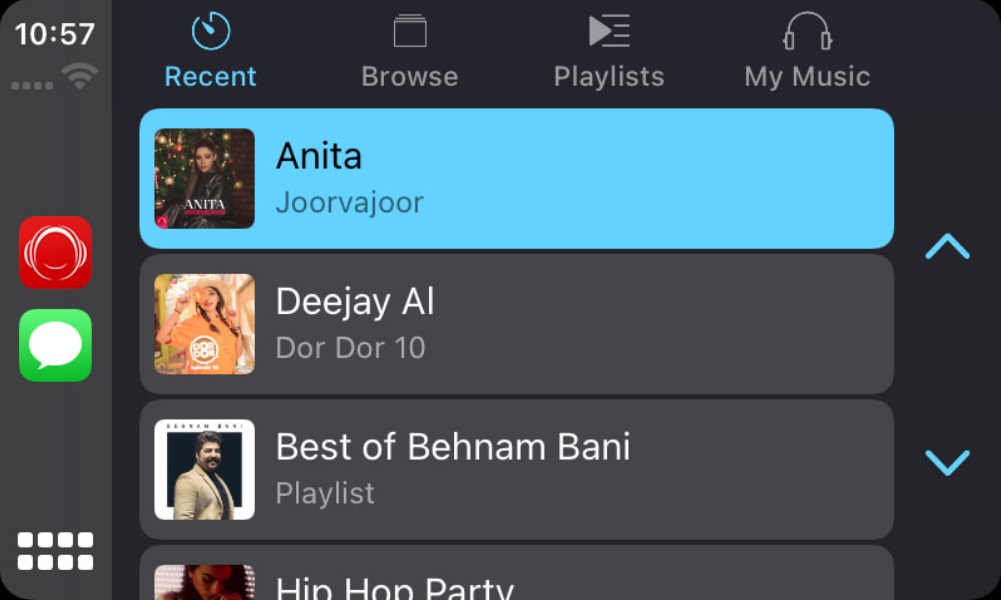 بهره‌مندی از رادیو جوان در ماشین با استفاده از CarPlay