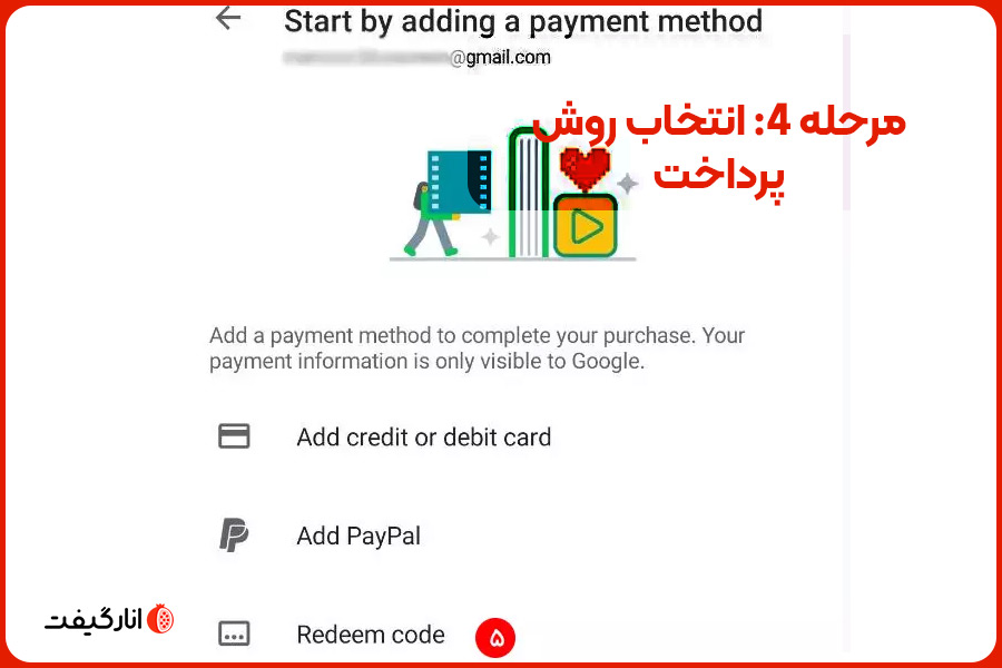 مرحله 4: انتخاب روش پرداخت