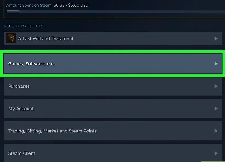 به بخش Games, Software, etc بروید